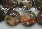 CUJ01 15.5 inches 20mm flat round autumn jasper gemstone beads