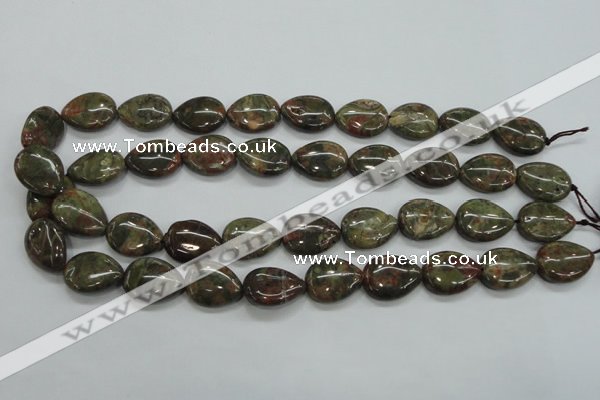 CUJ04 15.5 inches 15*20mm flat teardrop autumn jasper gemstone beads