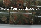 CUJ10 15.5 inches 22*30mm flat tube autumn jasper gemstone beads