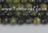 CUJ100 15.5 inches 4mm faceted round African green autumn jasper beads