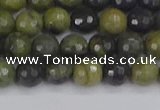 CUJ101 15.5 inches 6mm faceted round African green autumn jasper beads