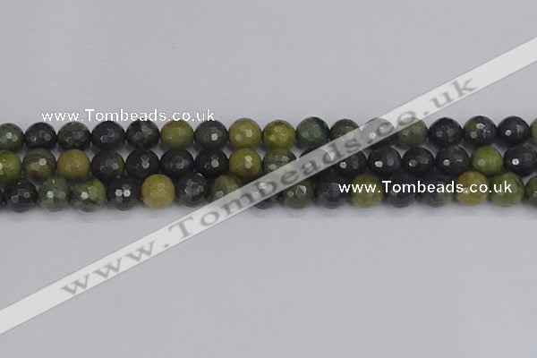 CUJ101 15.5 inches 6mm faceted round African green autumn jasper beads