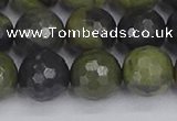 CUJ104 15.5 inches 12mm faceted round African green autumn jasper beads