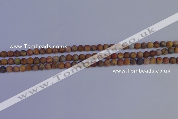 CVJ10 15.5 inches 4mm round matte venus jasper beads wholesale