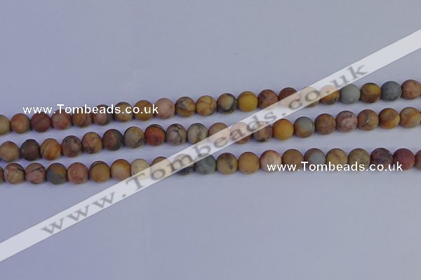 CVJ12 15.5 inches 8mm round matte venus jasper beads wholesale