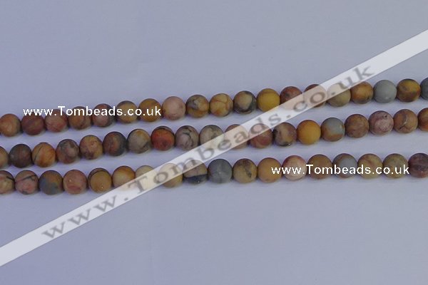 CVJ14 15.5 inches 10mm round matte venus jasper beads wholesale