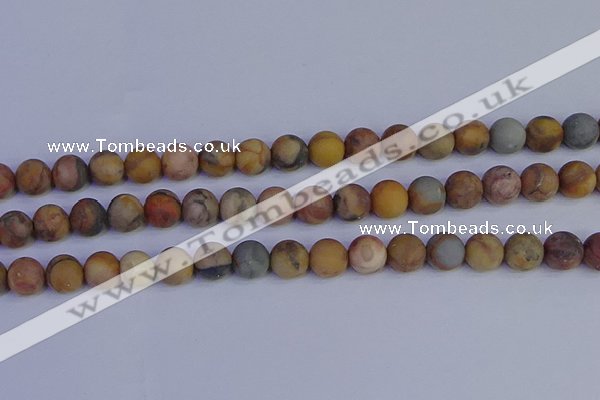 CVJ15 15.5 inches 12mm round matte venus jasper beads wholesale