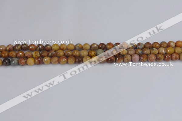 CVJ21 15.5 inches 4mm faceted round venus jasper beads wholesale