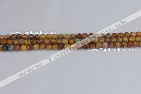CVJ21 15.5 inches 4mm faceted round venus jasper beads wholesale
