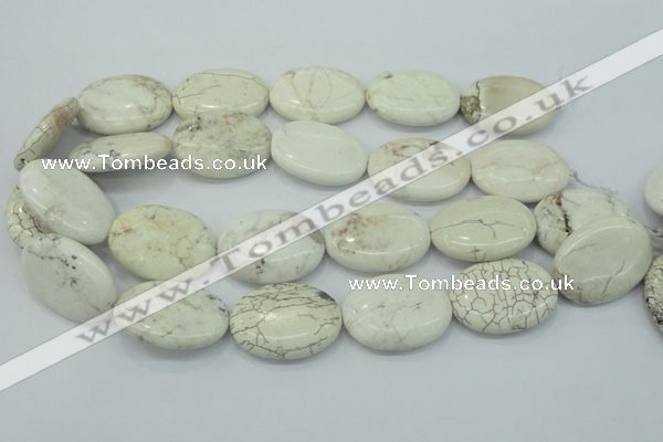 CWB02 15.5 inches 25*35mm oval natural white howlite gemstone beads