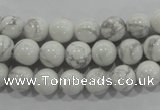 CWB202 15.5 inches 8mm round natural white howlite beads wholesale