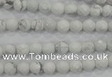 CWB211 15.5 inches 6mm faceted round natural white howlite beads