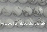 CWB214 15.5 inches 12mm faceted round natural white howlite beads