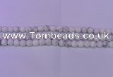 CWB221 15.5 inches 6mm round matte white howlite beads