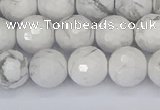 CWB232 15.5 inches 8mm faceted round white howlite beads