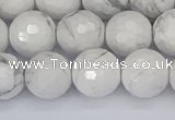 CWB233 15.5 inches 10mm faceted round white howlite beads