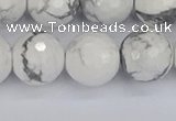 CWB234 15.5 inches 12mm faceted round white howlite beads