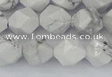 CWB240 15.5 inches 10mm faceted nuggets white howlite beads