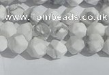 CWB244 15.5 inches 6mm faceted nuggets matte white howlite beads
