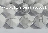 CWB246 15.5 inches 10mm faceted nuggets matte white howlite beads