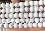 CWB253 15.5 inches 10mm round matte white howlite beads wholesale