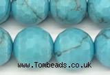 CWB262 15 inches 10mm faceted round howlite turquoise beads