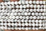 CWB279 15 inches 6mm faceted round white howlite beads
