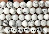 CWB282 15 inches 12mm faceted round white howlite beads