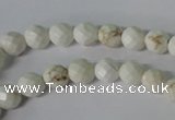 CWB300 15.5 inches 4mm faceted round howlite turquoise beads