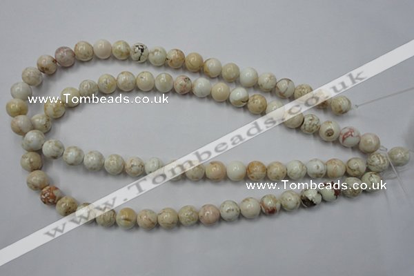 CWB314 15.5 inches 12mm round natural howlite turquoise beads