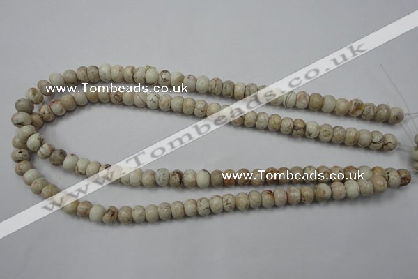 CWB321 15.5 inches 6*8mm rondelle howlite turquoise beads wholesale