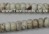 CWB322 15.5 inches 6*10mm rondelle howlite turquoise beads wholesale