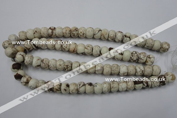 CWB323 15.5 inches 10*14mm rondelle howlite turquoise beads wholesale