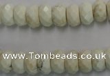 CWB327 15.5 inches 6*10mm faceted rondelle howlite turquoise beads