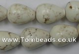 CWB333 15.5 inches 15*20mm teardrop howlite turquoise beads