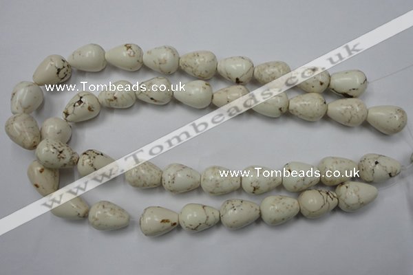 CWB333 15.5 inches 15*20mm teardrop howlite turquoise beads