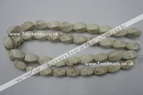 CWB340 15.5 inches 12*20mm twisted rice howlite turquoise beads