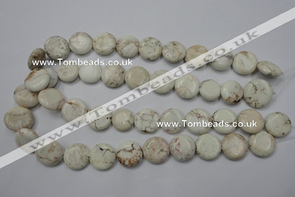 CWB345 15.5 inches 18mm flat round howlite turquoise beads