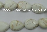 CWB363 15.5 inches 12*16mm flat teardrop howlite turquoise beads