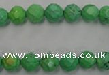 CWB392 15.5 inches 8mm faceted round howlite turquoise beads