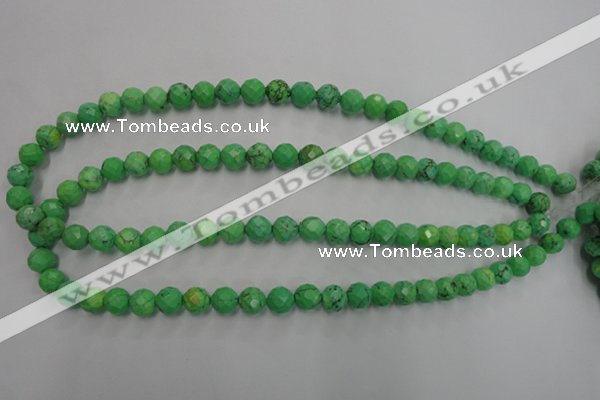 CWB392 15.5 inches 8mm faceted round howlite turquoise beads