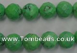 CWB393 15.5 inches 10mm faceted round howlite turquoise beads