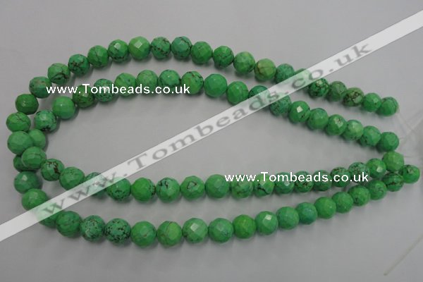 CWB393 15.5 inches 10mm faceted round howlite turquoise beads