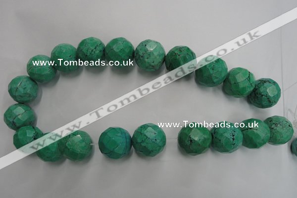 CWB408 15.5 inches 20mm faceted round howlite turquoise beads