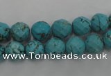 CWB422 15.5 inches 8mm faceted round howlite turquoise beads