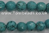 CWB423 15.5 inches 10mm faceted round howlite turquoise beads