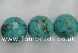 CWB427 15.5 inches 16mm faceted round howlite turquoise beads