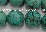 CWB428 15.5 inches 18mm faceted round howlite turquoise beads