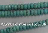 CWB440 15.5 inches 4*6mm faceted rondelle howlite turquoise beads