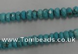 CWB441 15.5 inches 4*6mm faceted rondelle howlite turquoise beads